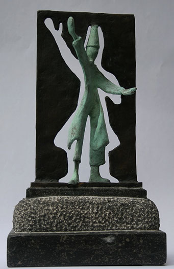 "Derwisj" brons, hardsteen, unicum, verkocht, particuliere collectie